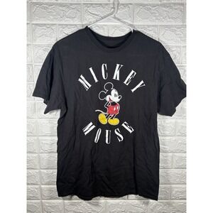 Disney Mens Shirt Size Large Black Short Sleeve Mickey Mouse‎ Collection